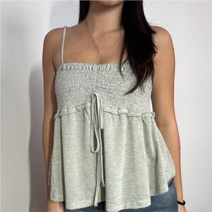 Promesa Light Gray Smocked Tank Top